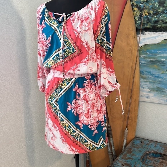 Cache, Striking Mini Dress,Lightweight, Elastic Waist,Excellent w/Boots,Size M - Picture 7 of 11